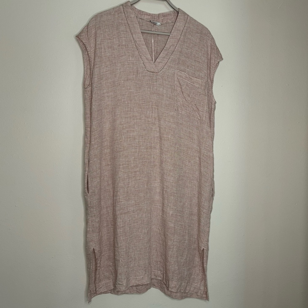 Peserico Size 48 (European Sizing) Pink Sleeveless V-Neck Tunic Dress